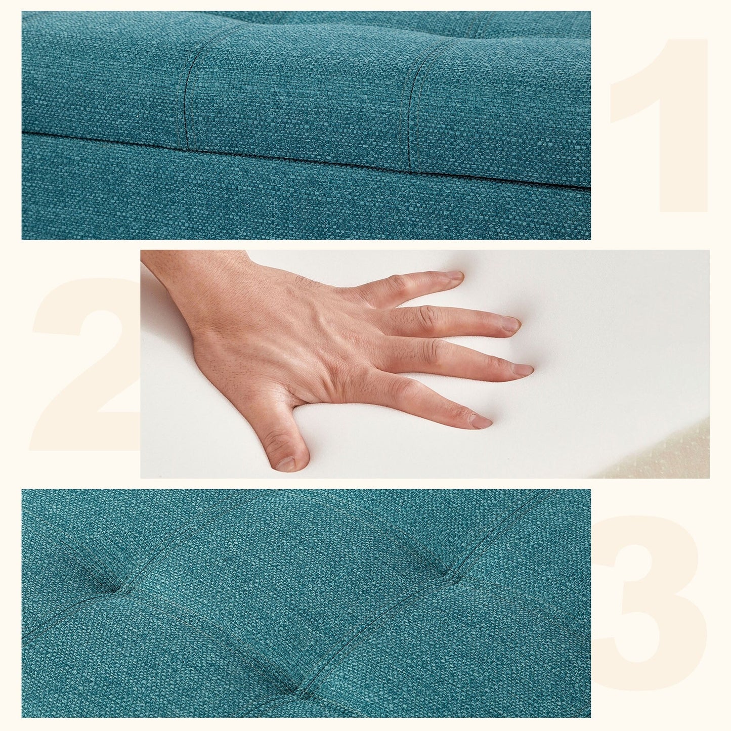 Banc ottoman de rangement en cuir reconstitué Adeco 50