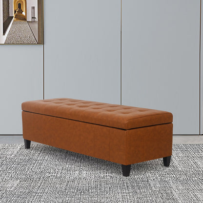 Banc ottoman de rangement en cuir reconstitué Adeco 50