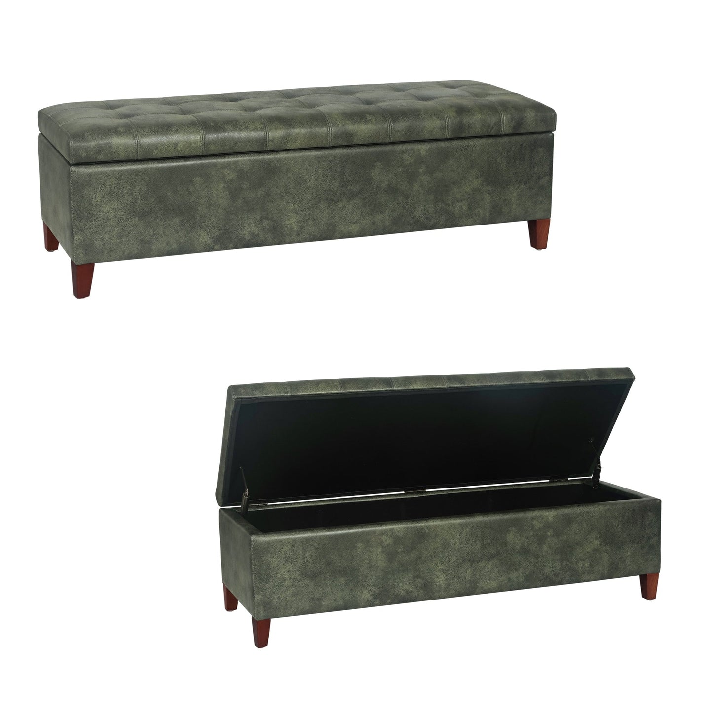 Banc ottoman de rangement en cuir reconstitué Adeco 50