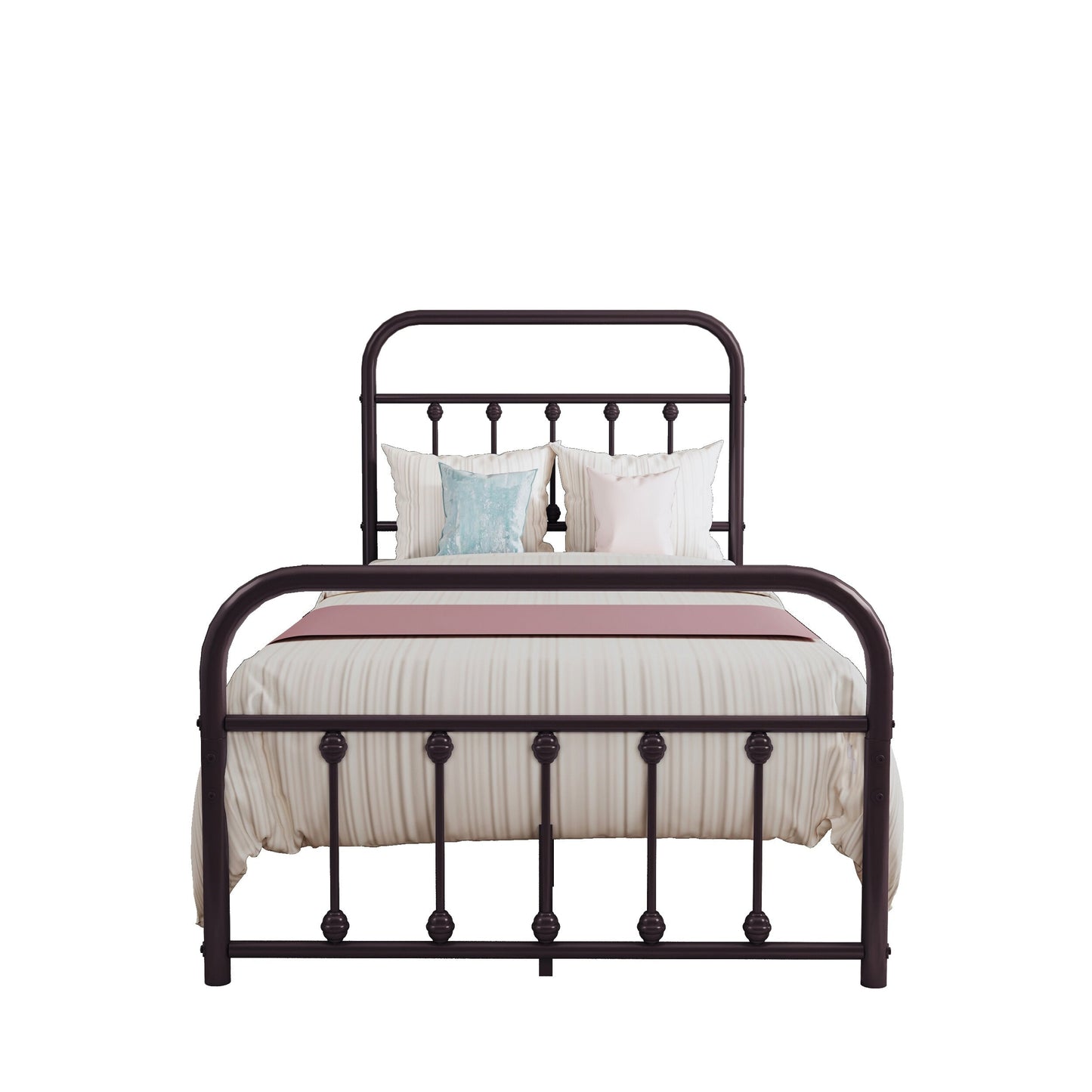 Cadre de lit plateforme en métal vintage simple Alazyhome, montage facile