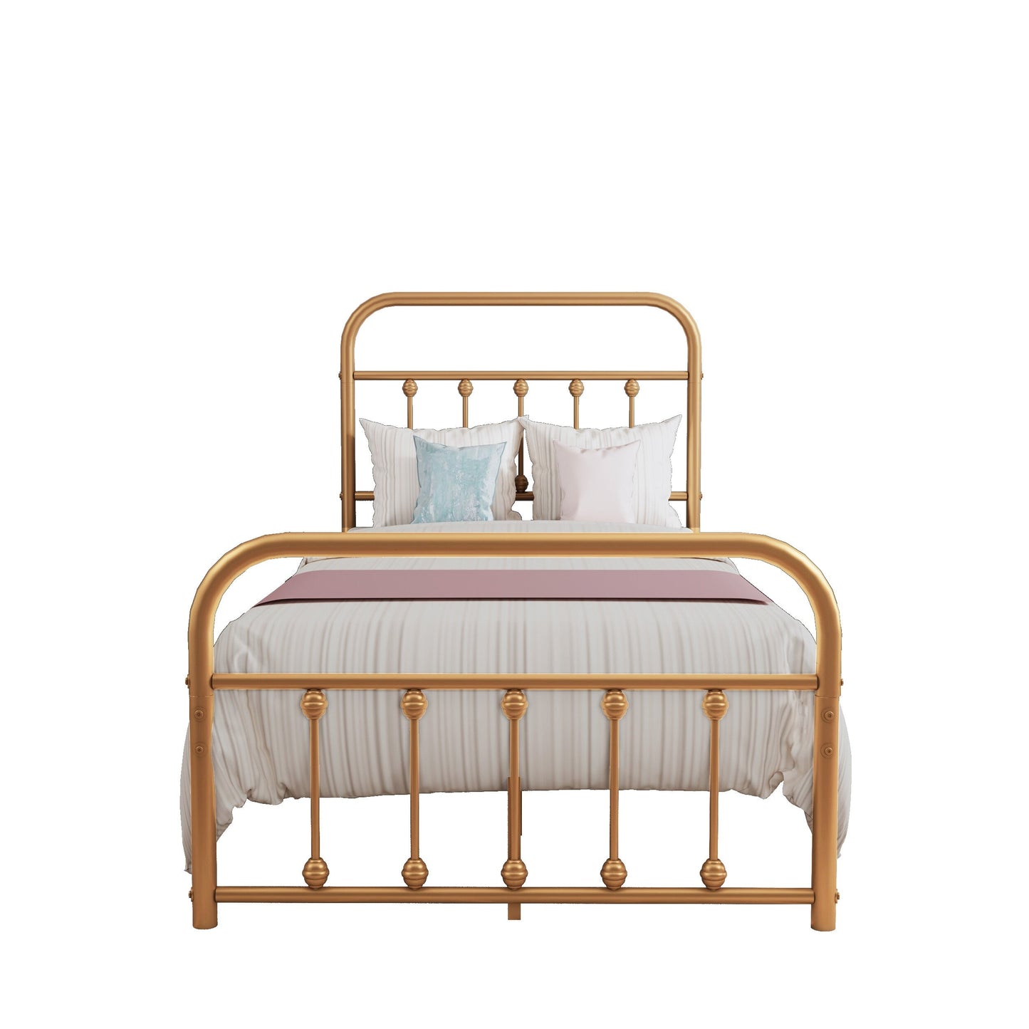 Cadre de lit plateforme en métal vintage simple Alazyhome, montage facile