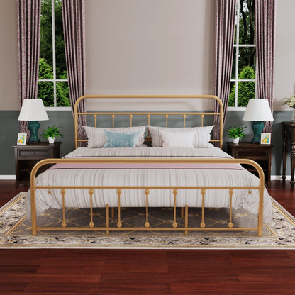 Cadre de lit plateforme en métal vintage simple Alazyhome, montage facile