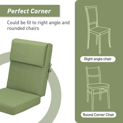 Lot de 4 coussins de chaise à dossier haut Aoodor Patio, 46 ​​x 21 x 4 pouces (coussins uniquement)