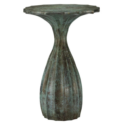 Table d'appoint artisanale vert-de-gris
