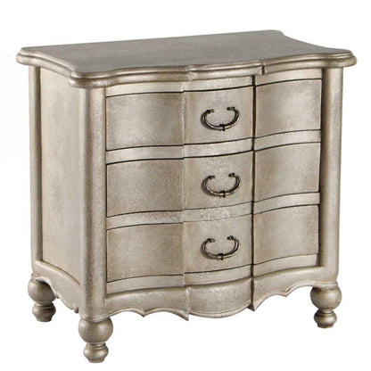 Commode latérale à tiroirs incurvés vénitiens argentés