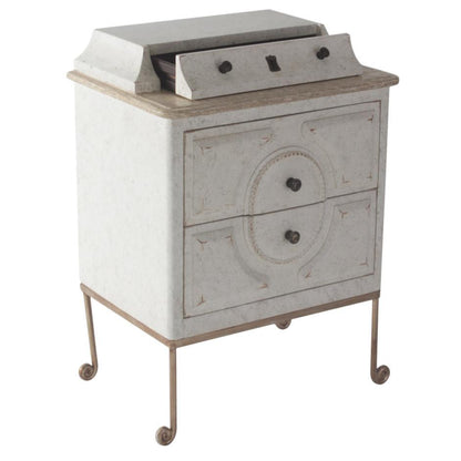 Table de chevet à tiroir secret de style shabby chic français