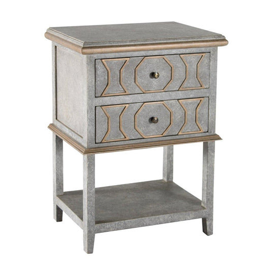 Table de chevet française gris doré