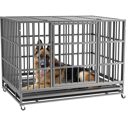 Cage pour chien Bossin 48/38 pouces, robuste et indestructible, cage anti-évasion avec roues verrouillables
