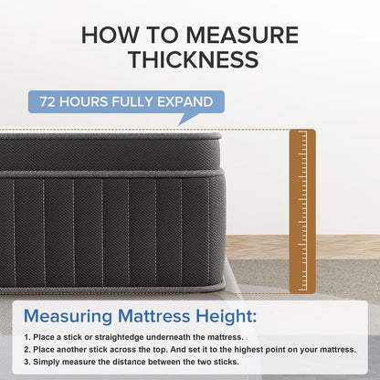 Matelas à ressorts SweDrea 12 po mi-ferme pour soulager les maux de dos et rafraîchir, certifié CertiPUR-US, SGS et OEKO-TEX.