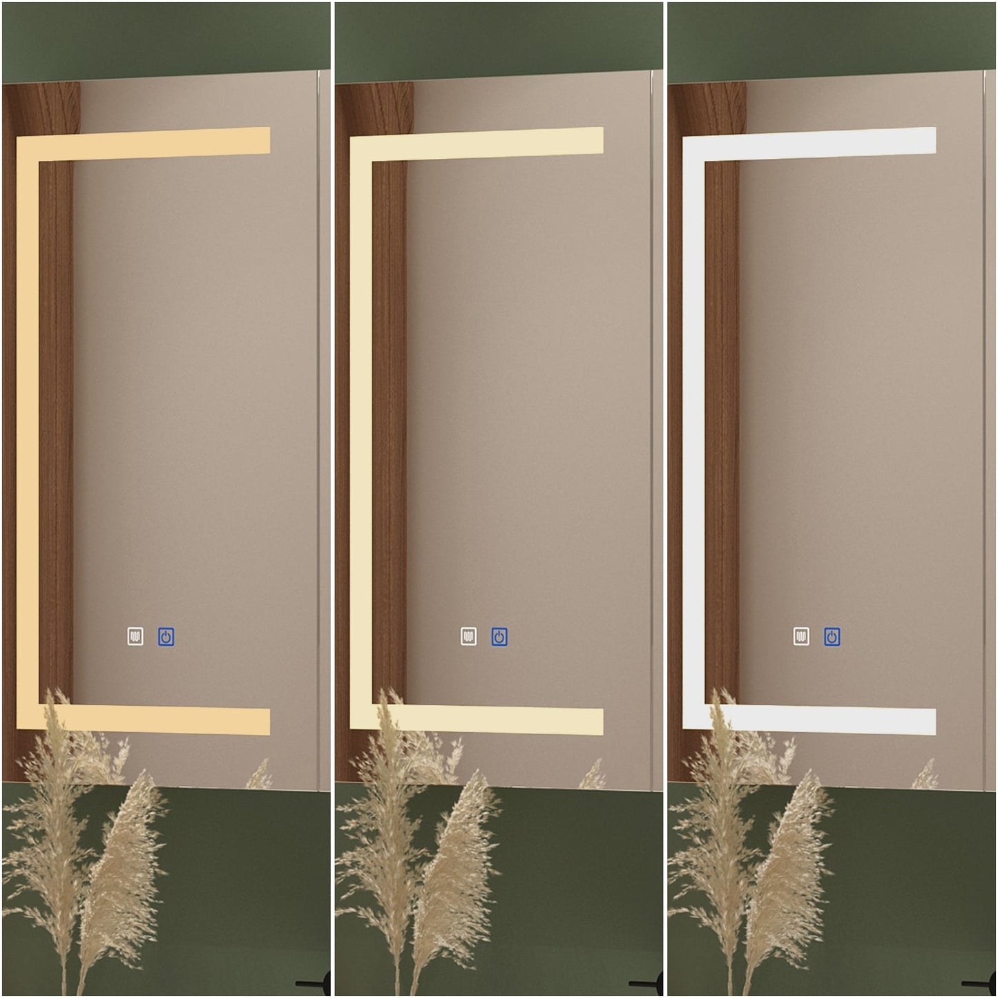 Armoire à pharmacie de salle de bain avec miroir LED antibuée 6 000 K, armoire murale blanche