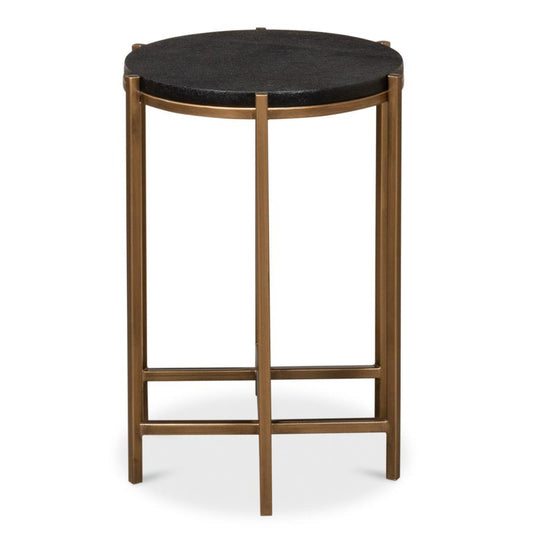 Table d'appoint contemporaine avec plateau en galuchat doré