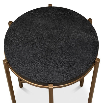 Table d'appoint contemporaine avec plateau en galuchat doré