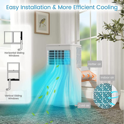 Climatiseurs portables Bossin 8 000 BTU (Ashrae), 5 000 BTU (SACC) 3 en 1 avec télécommande, refroidisseur d'air portable pour pièce silencieuse - 880 V