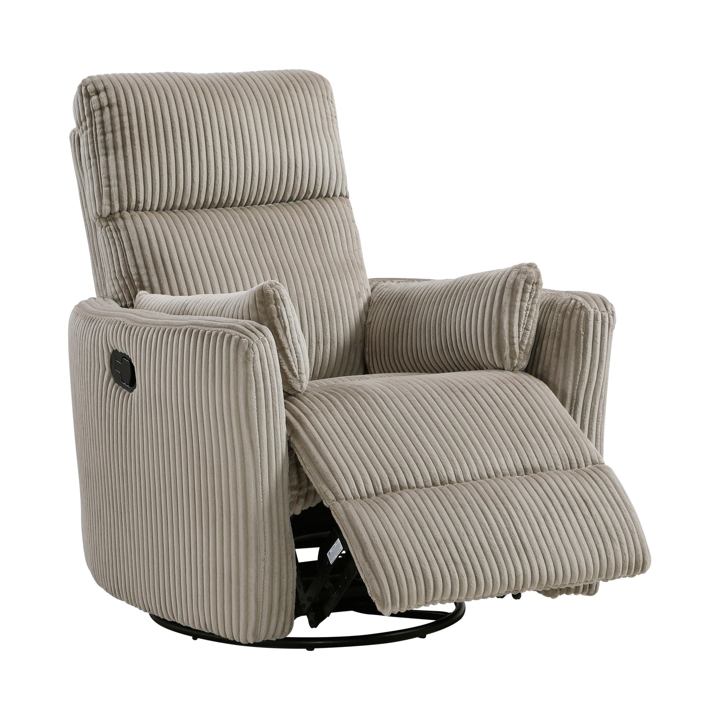 Fauteuil inclinable manuel pivotant en velours côtelé Braidy