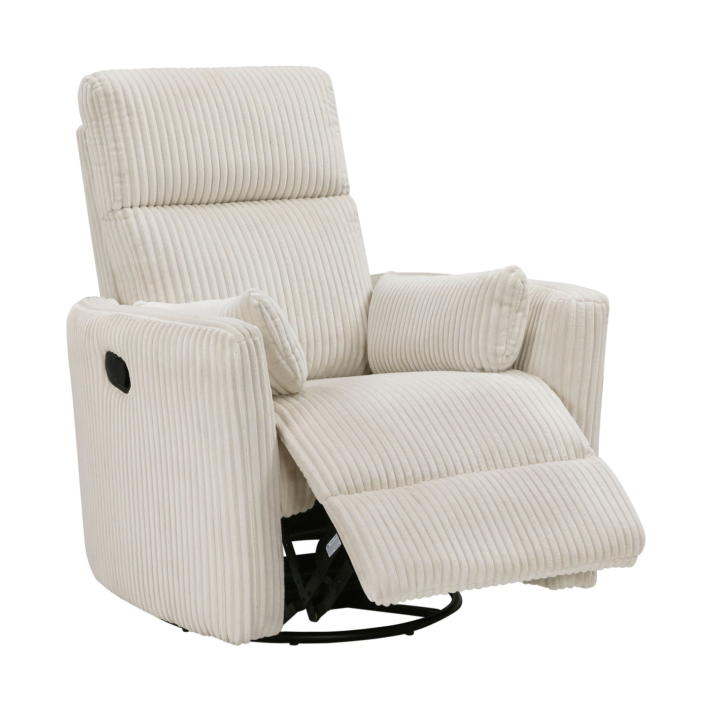 Fauteuil inclinable manuel pivotant en velours côtelé Braidy