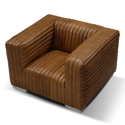 Chaise Canyon en cuir côtelé