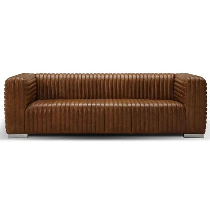 Chaise Canyon en cuir côtelé