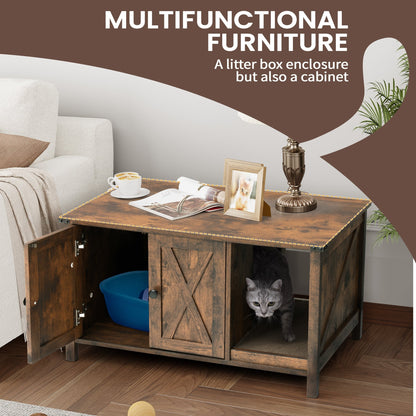 Enceinte de litière pour chat, meuble de toilette en bois caché avec griffoir