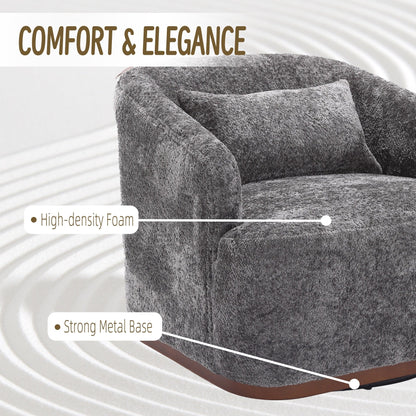 Fauteuil pivotant en chenille, canapé d'appoint confortable à 360 degrés pour salon, chambre et bureau avec coussin amovible