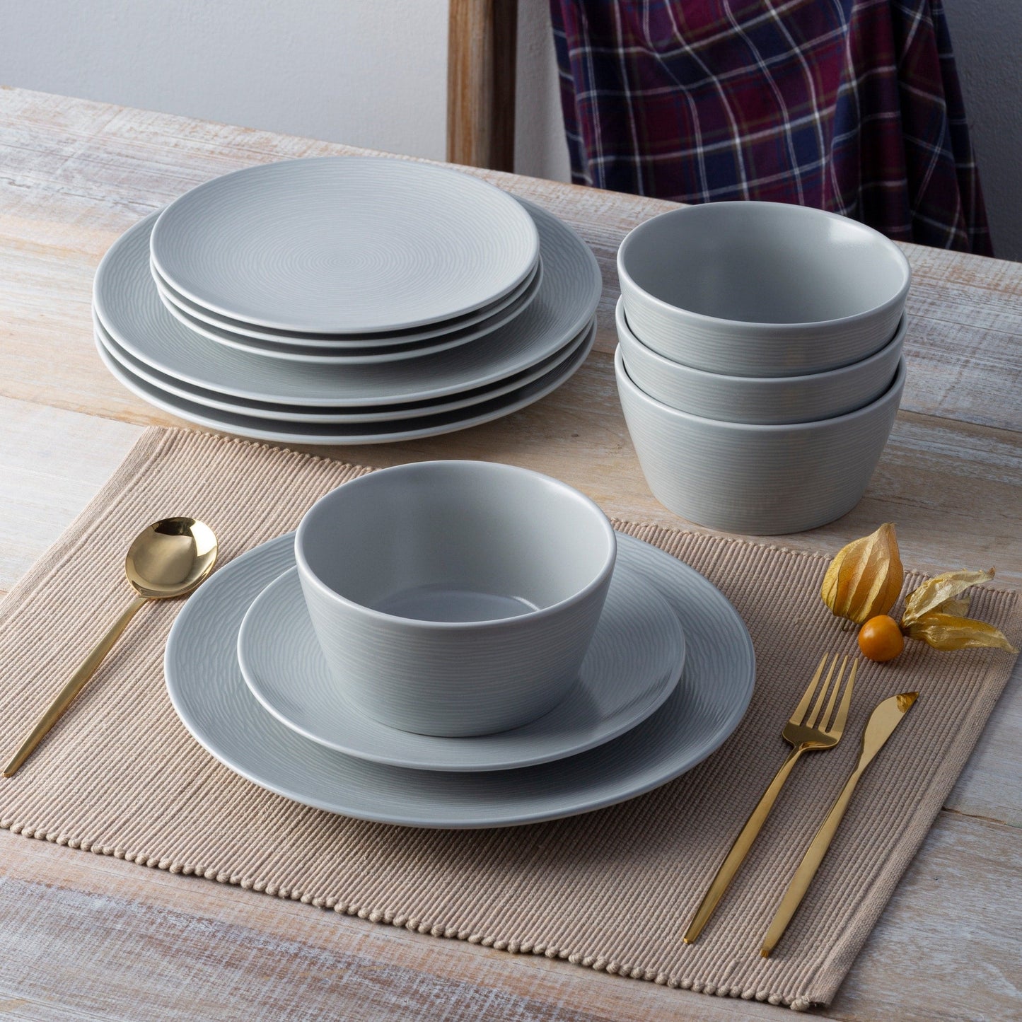 Service de table Noritake Colorscapes Swirl 12 pièces, coupe, service pour 4 personnes