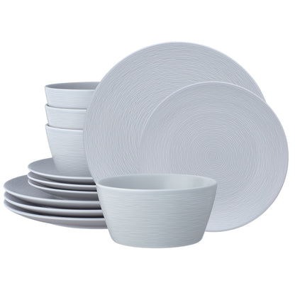 Service de table Noritake Colorscapes Swirl 12 pièces, coupe, service pour 4 personnes