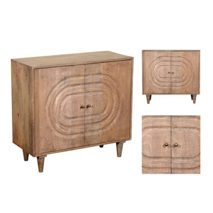 Meuble d'appoint ovale concentrique marron moyen