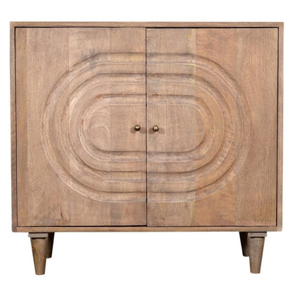 Meuble d'appoint ovale concentrique marron moyen