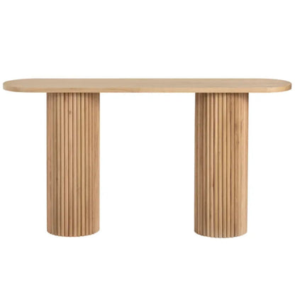 Console en bois à piédestal cannelé de transition