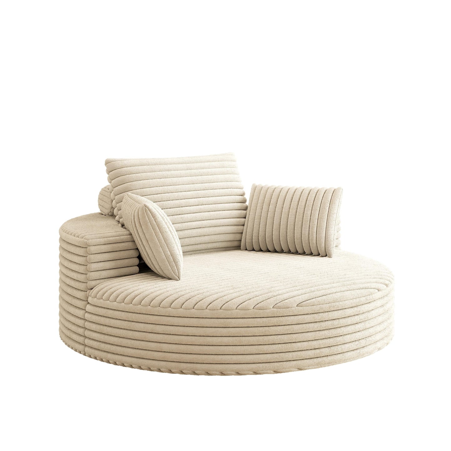 Chaise pivotante simple en velours côtelé et mousse chenille