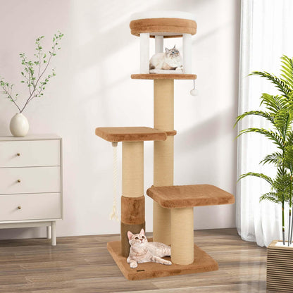 Arbre à chat Costway 65 pouces haut pour intérieur avec perchoir rembourré autonettoyant - Voir les détails
