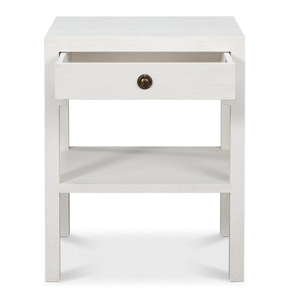 Table d'appoint à tiroir simple blanche Cottage