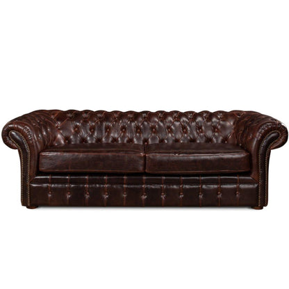 Canapé Chesterfield luxueux en cuir marron