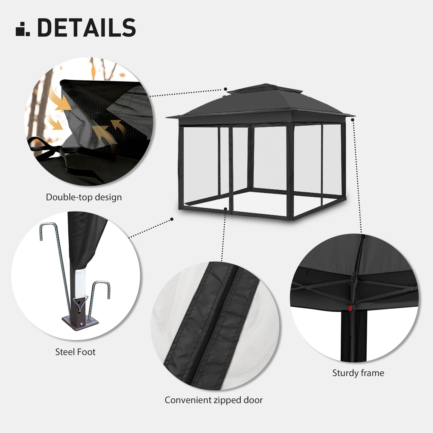 Gazebo escamotable en acier Cozywor de 11 pi x 11 pi avec moustiquaire