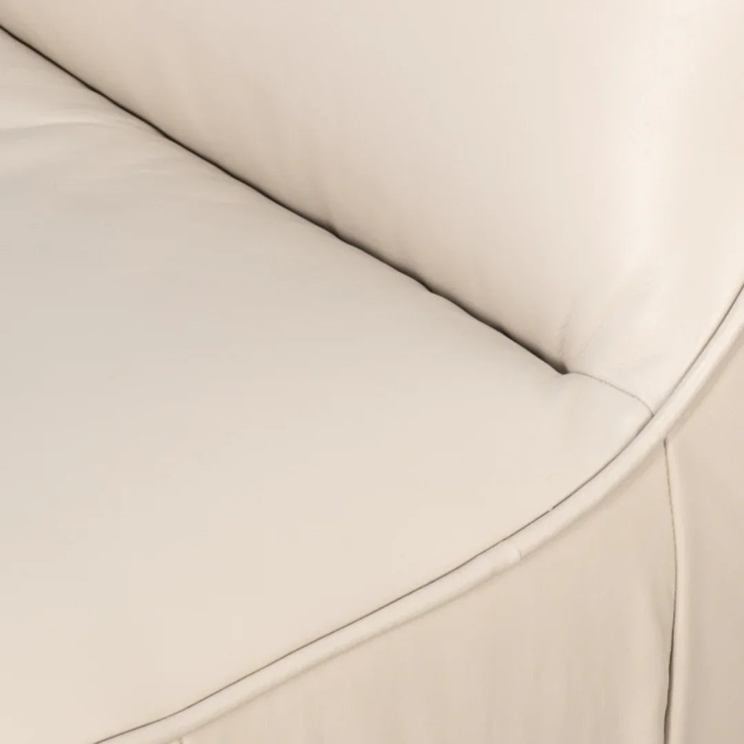 Fauteuil pivotant moderne en cuir blanc
