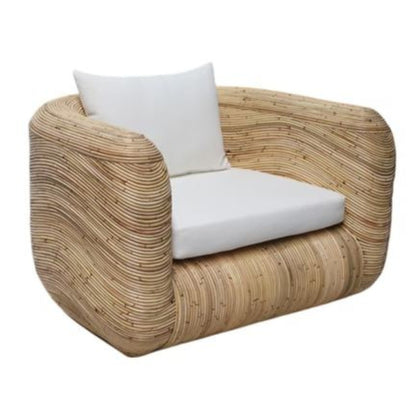 Fauteuil d'appoint en rotin ondulé 