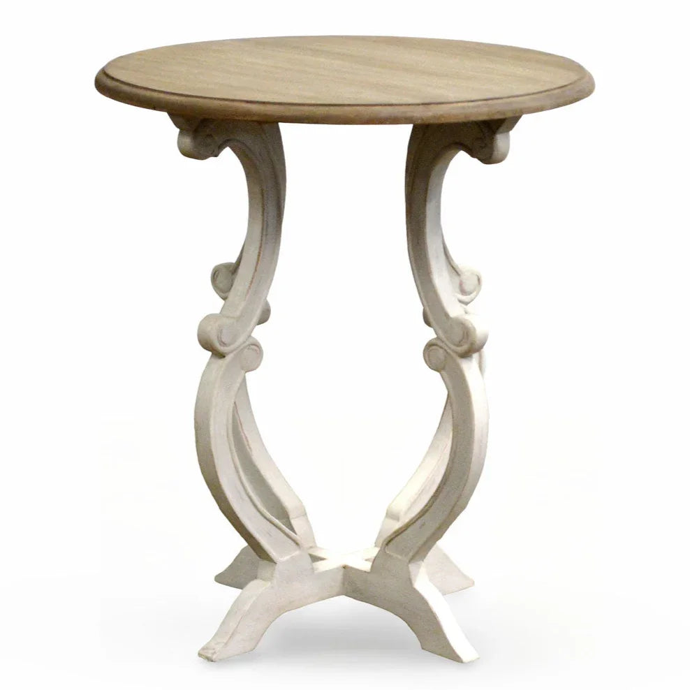 Table d'appoint ronde à pieds courbés