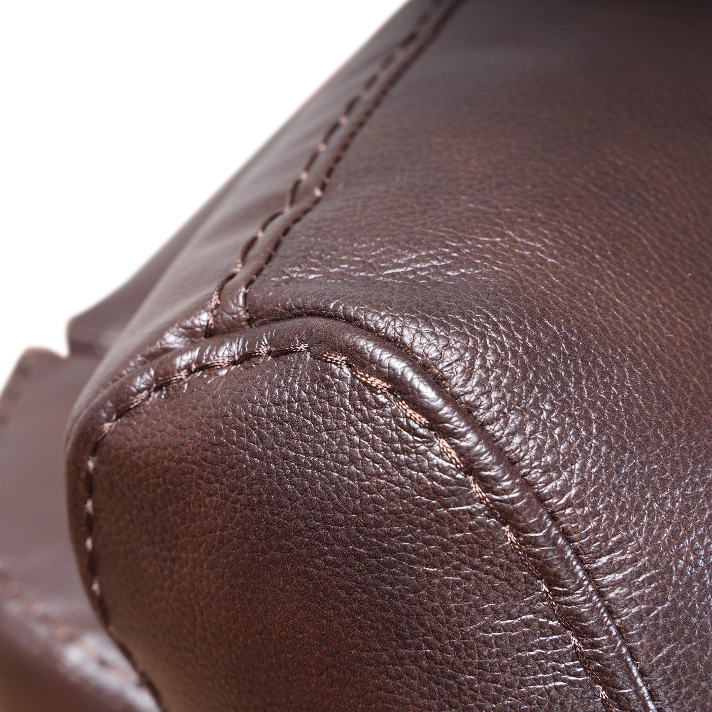 Fauteuil inclinable manuel extensible avec repose-pieds en cuir véritable marron de qualité supérieure Davin