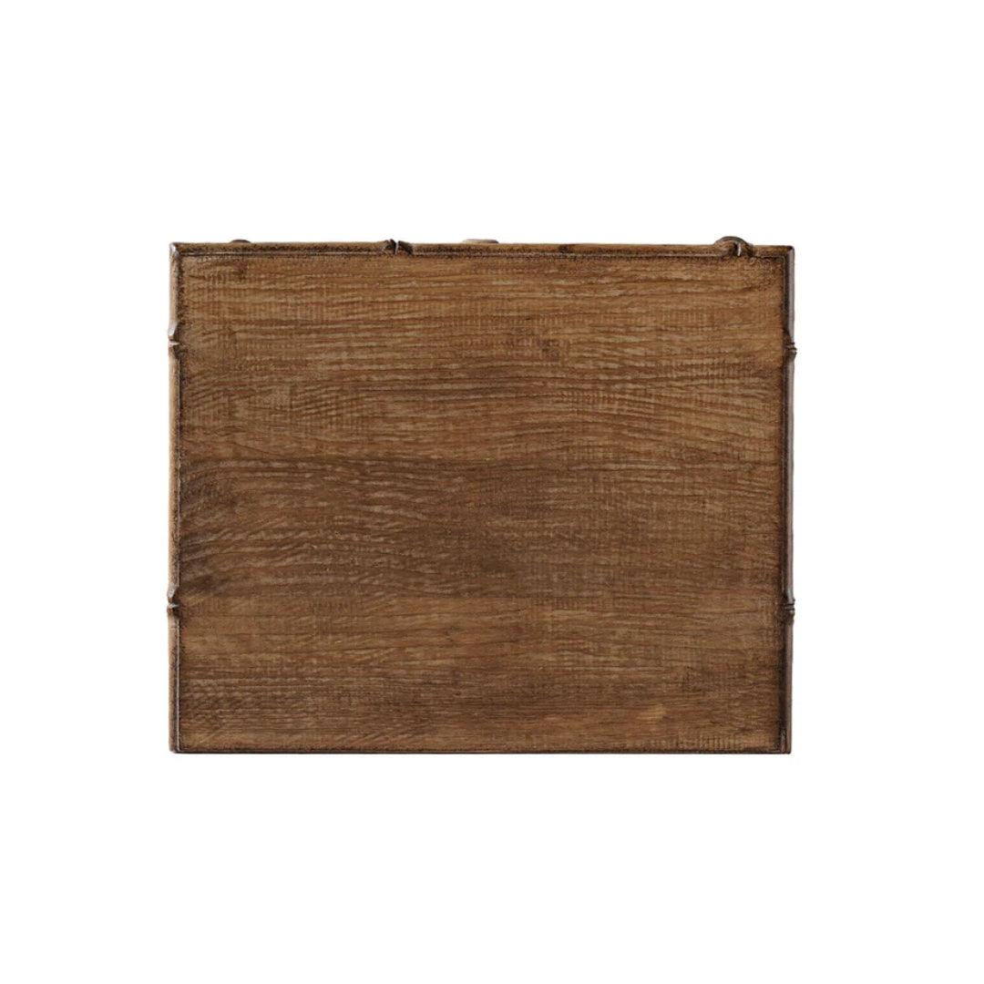 Table de chevet en imitation bambou avec finition naturelle vieillie