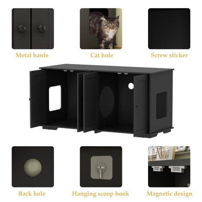 Meuble de dissimulation pour bac à litière pour chat et toilettes privées pour animaux de compagnie