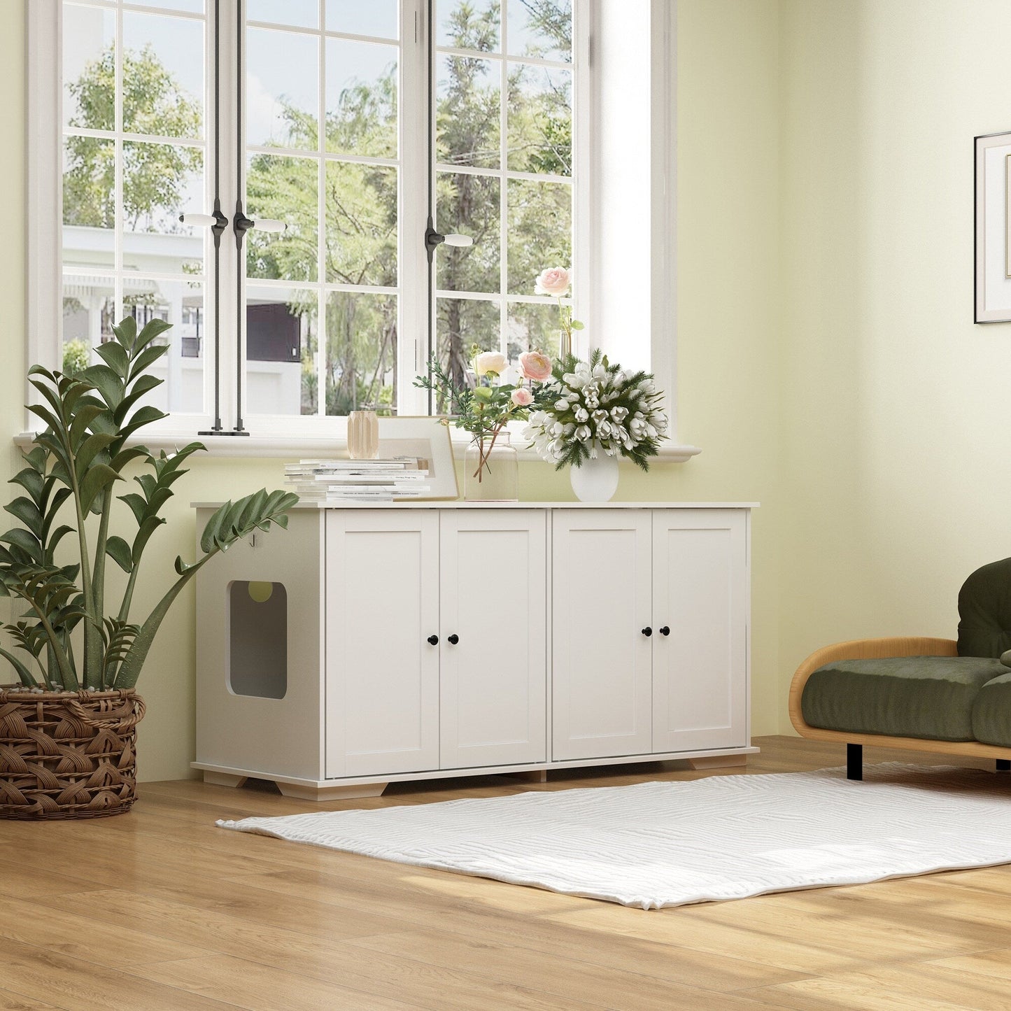 Meuble de dissimulation pour bac à litière pour chat et toilettes privées pour animaux de compagnie