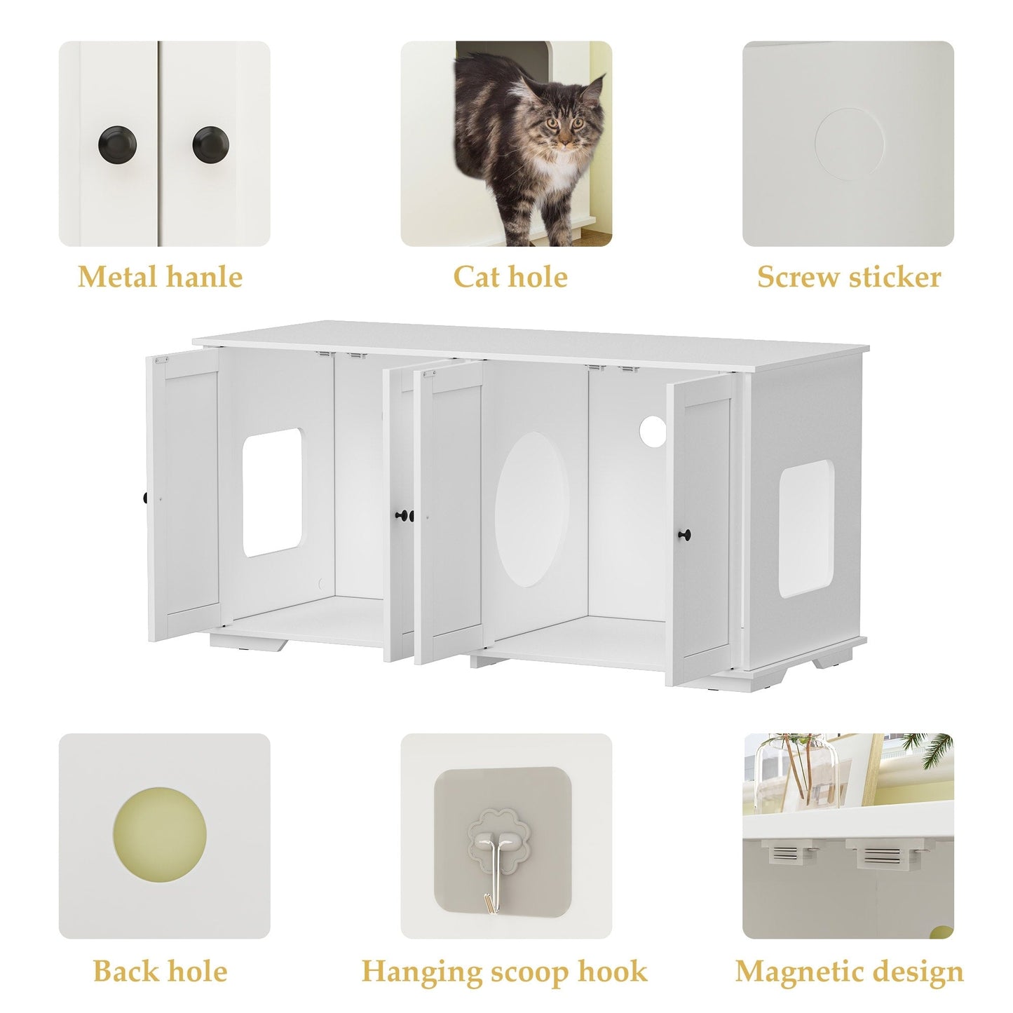 Meuble de dissimulation pour bac à litière pour chat et toilettes privées pour animaux de compagnie