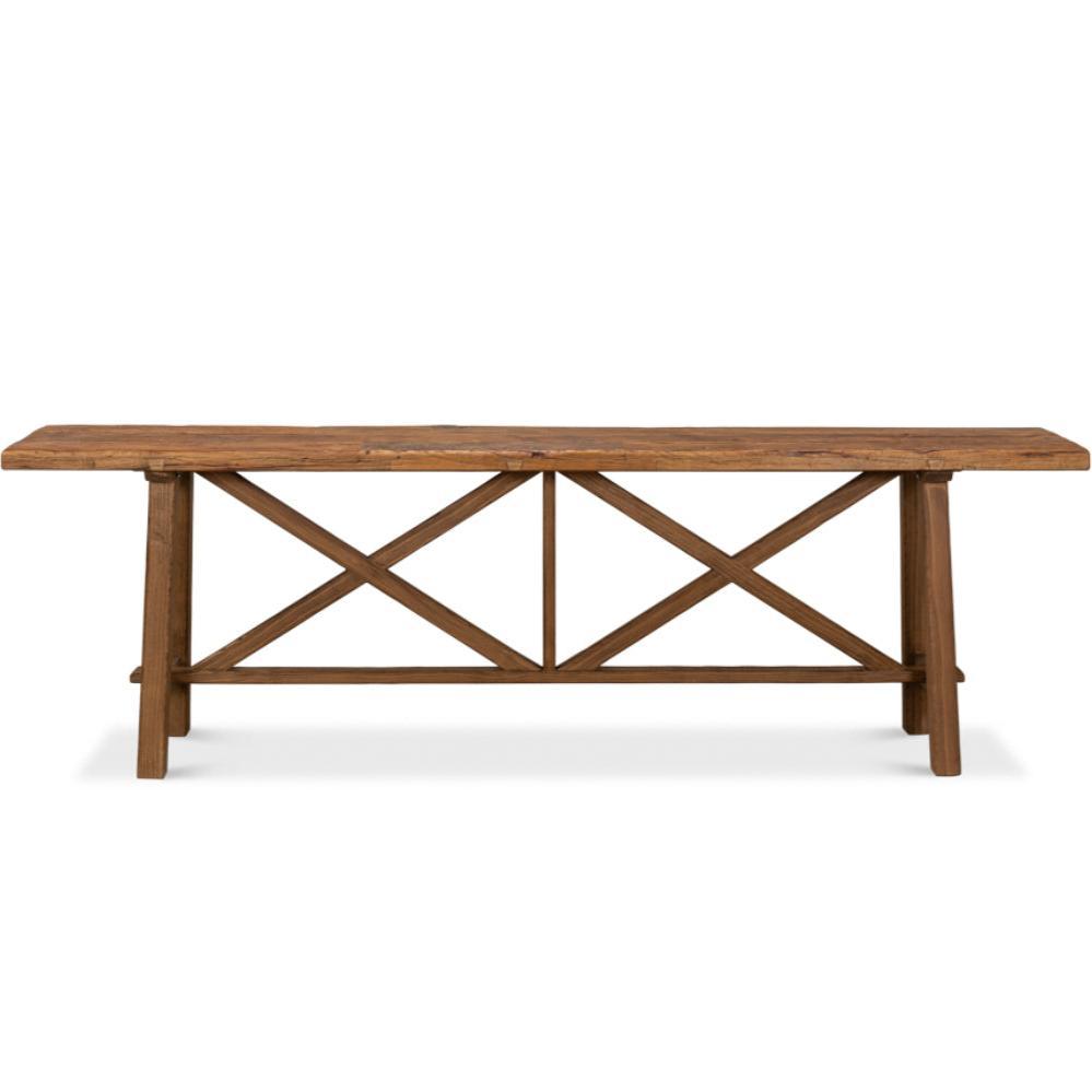 Table de canapé marron avec base en double X