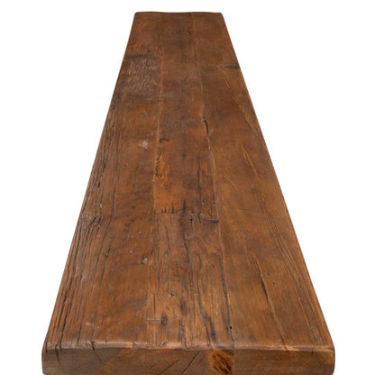 Table de canapé marron avec base en double X