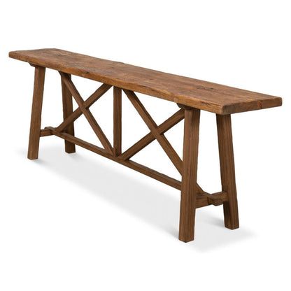 Table de canapé marron avec base en double X