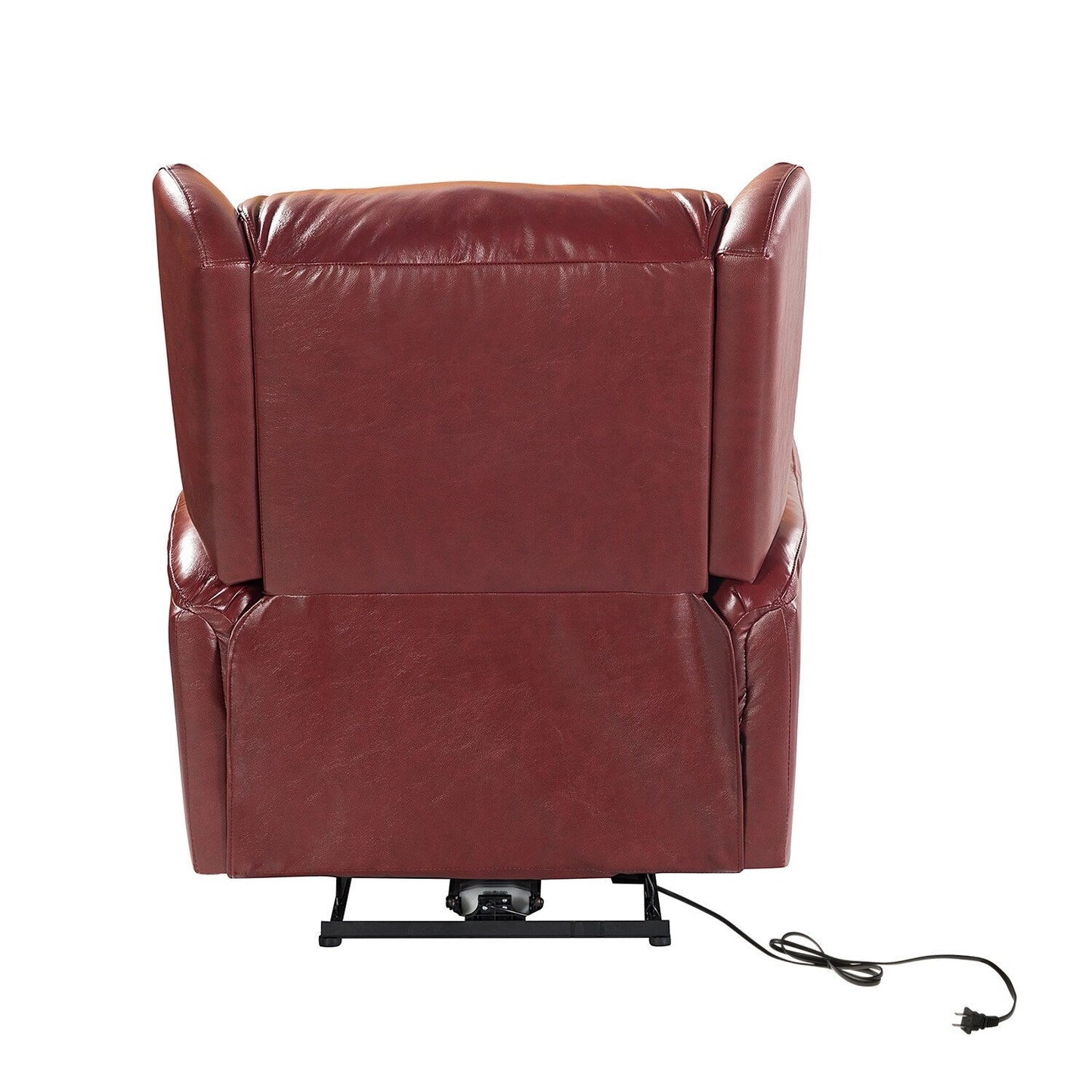 Fauteuil inclinable électrique en cuir véritable Eduardo avec port USB, lot de 2