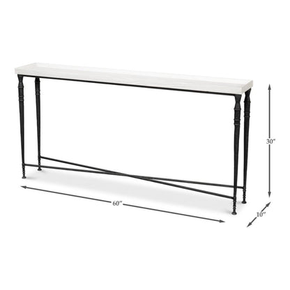 Console élégante avec plateau en bois