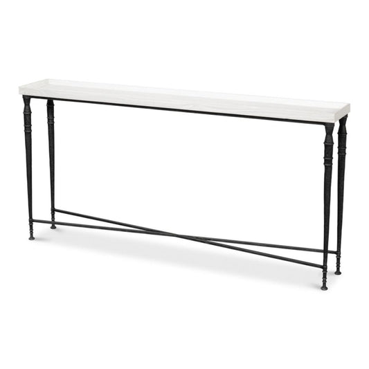 Console élégante avec plateau en bois