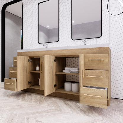 Meuble-lavabo autoportant Eliza de 72 po avec double vasque