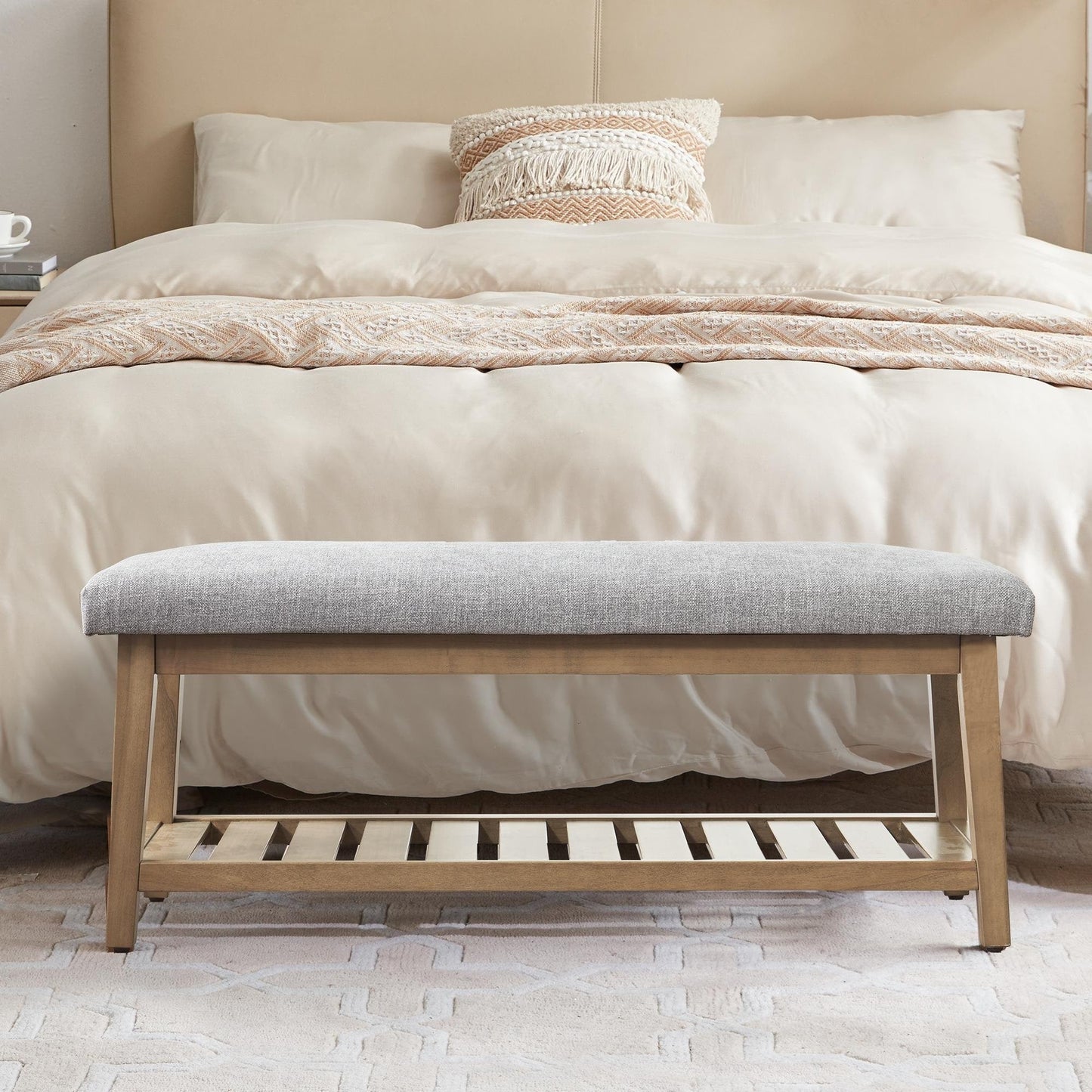 Banc à chaussures d'entrée Banc de rangement Banc rembourré