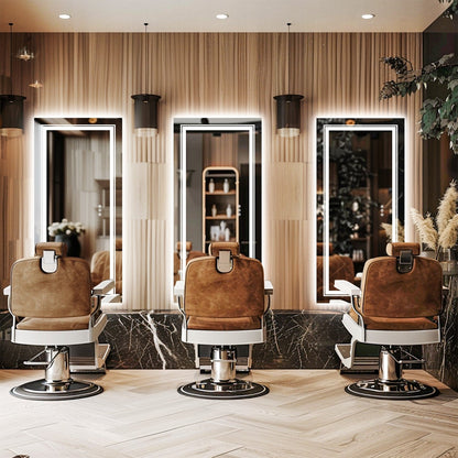 Miroir de salle de bain extra large avec éclairage LED, antibuée, 3 couleurs